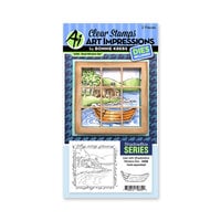 Art Impressions - Windows to the World Collection - Die and Clear Photopolymer Stamp Set - Shadow Box Series - Boat Window