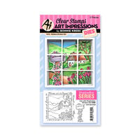 Art Impressions - Windows to the World Collection - Die and Clear Photopolymer Stamp Set - Mailbox Window Accessory Set