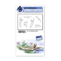 Art Impressions - Watercolor Collection - Clings - Repositionable Unmounted Rubber Stamps - Weathered Stumps