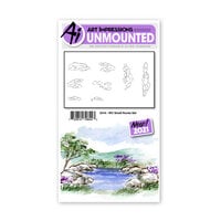 Art Impressions - Watercolor Collection - Clings - Repositionable Unmounted Rubber Stamps - Small Rocks