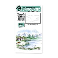 Art Impressions - Watercolor Collection - Clear Photopolymer Stamps - Simple Scene Lake