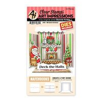 Art Impressions - Matchbook Collection - Die and Clear Photopolymer Stamp Set - Santa Christmas