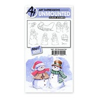Art Impressions - Watercolor Collection - Clear Photopolymer Stamps - Snowmen