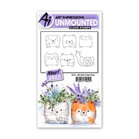 Art Impressions - Watercolor Collection - Clear Photopolymer Stamps - Mini Critter Pots