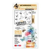 Art Impressions - Watercolor Journals Collection - Die and Clear Photopolymer Stamp Set - Birds and Bugs