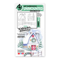 Art Impressions - Christmas - Watercolor Journals Collection - Clear Photopolymer Stamps - Victorian House and Barn