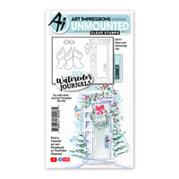 Art Impressions - Christmas - Watercolor Journals Collection - Clear Photopolymer Stamps - Door and Stockings
