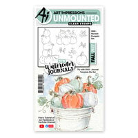 Art Impressions - Watercolor Journals Collection - Clear Photopolymer Stamps - Harvest Pumpkin