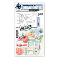 Art Impressions - Watercolor Journals Collection - Clear Photopolymer Stamps - Harvest Wheelbarrow
