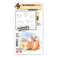 Art Impressions - Watercolor Journals Collection - Clear Photopolymer Stamps - Mini Mice and Squirrel
