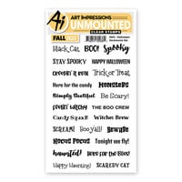 Art Impressions - Clear Photopolymer Stamps - Halloween Sentiments