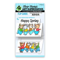 Art Impressions - Clear Photopolymer Stamps - Happy Spring Flip Card