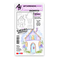 Art Impressions - Watercolor Journals Collection - Clear Photopolymer Stamps - Easter Egg House