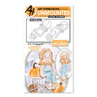 Art Impressions - Die and Clear Photopolymer Stamp Set - Sitting Girl