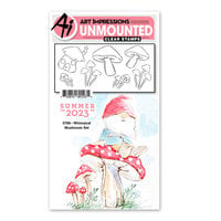 Art Impressions - Watercolor Collection - Clear Photopolymer Stamps - Whimsical Mushrooms