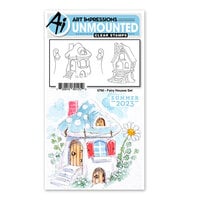 Art Impressions - Watercolor Collection - Clear Photopolymer Stamps - Fairy Houses