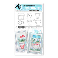 Art Impressions - Watercolor Collection - Clear Photopolymer Stamps - Mini Journal Containers