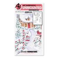 Art Impressions - Scenic Foundations Collection - Clear Photopolymer Stamps - Snowy Cabin