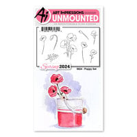 Art Impressions - Clings - Repositionable Unmounted Rubber Stamps - Poppy