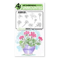 Art Impressions - Clings - Repositionable Unmounted Rubber Stamps - Geranium
