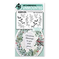 Art Impressions - Watercolor Collection - Clings - Repositionable Unmounted Rubber Stamps - Holly