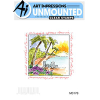 Art Impressions - Windows to the World Collection - Clear Photopolymer Stamps - Island