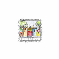 Art Impressions - Windows to the World Collection - Clear Photopolymer Stamps - Birdhouse Neighborhood