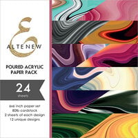 Altenew - Poured Acrylic - 6 x 6 Paper Pack - 24 Sheets
