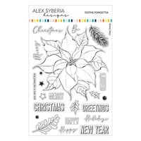Alex Syberia Designs - Clear Photopolymer Stamps - Festive Poinsettia