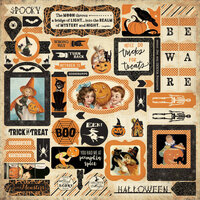 Authentique Paper - Halloween - Twilight Collection - 12 x 12 Cardstock Stickers - Details
