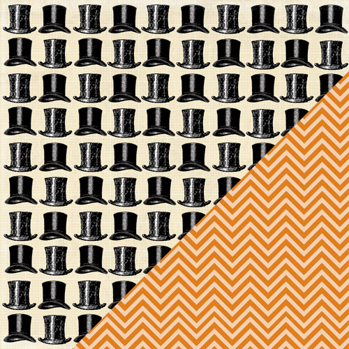 Bazzill Basics - Janet Hopkins - Arsenic and Lace Collection - 12 x 12 Double Sided Paper - Top Hats