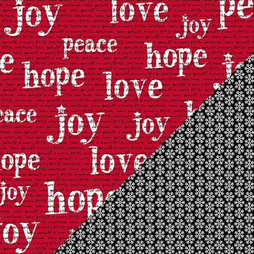 Bazzill Basics - Sweetwater - Countdown to Christmas Collection - 12 x 12 Double Sided Paper - Peace Love Joy
