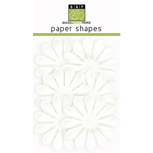 Bazzill Basics - Paper Shapes - Flowers - 6 Pieces - Gerbera - White