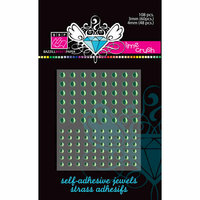 Bazzill Basics - Self Adhesive Jewels - 3 mm and 4 mm - Lime Crush, CLEARANCE