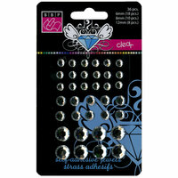 Bazzill Basics - Self Adhesive Jewels - Bling - 6 mm 8 mm and 12 mm - Clear