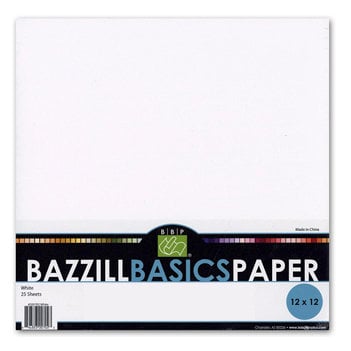 Bazzill White 12 x 12 Cardstock Pack 25 Sheets