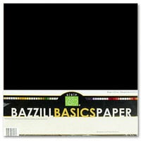 Bazzill Basics - 12 x 12 Cardstock Pack - Canvas Texture - Mono - Raven - 25 Pack