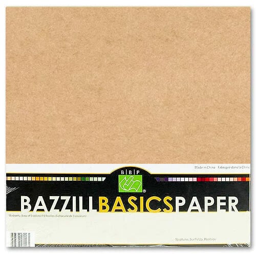 Bazzill Basics - 12 x 12 Cardstock Pack - Smooth Texture - Speckle - Kraft  - 25 Pack