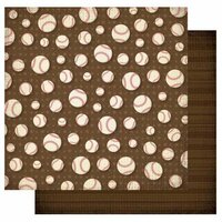 Best Creation Inc - Baseball Collection - 12 x 12 Double Sided Glitter Paper - Home Run