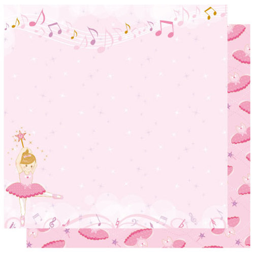 Best Creation Inc - Ballet Princess Collection - 12 x 12 Double Sided Glitter Paper - Love To Dance