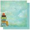 Best Creation Inc - Travel Forever Collection - 12 x 12 Double Sided Glitter Paper - Check Your Luggage