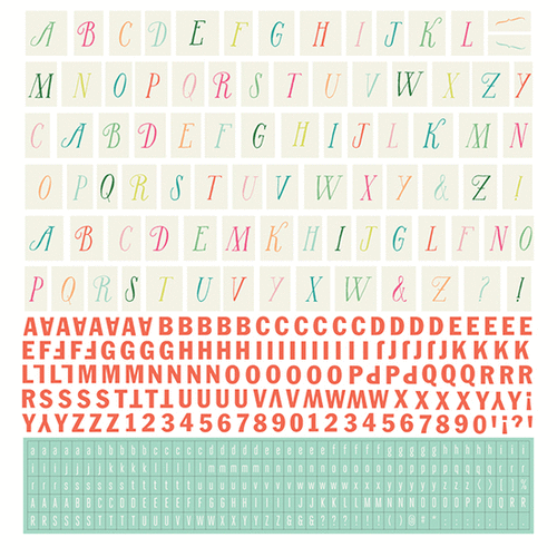 BasicGrey - Fresh Cut Collection - 12 x 12 Cardstock Stickers - Alphabet