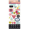 BasicGrey - J'Adore Collection - Printed Chipboard Stickers - Shapes and Alphabets
