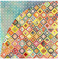 BasicGrey - June Bug Collection - 12 x 12 Double Sided Paper - Crazy Quilt, CLEARANCE