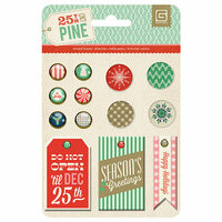 BasicGrey - 25th and Pine Collection - Christmas - Mixed Brads