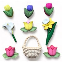Buttons Galore and More - Embellishments - Button Theme Packs - Easter Flowers