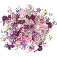Buttons Galore and More - Sparkletz Collection - Embellishments - Pink Flamingo