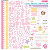 Bella Blvd - Sweet Baby Girl Collection - 12 x 12 Cardstock Stickers - Treasures and Text