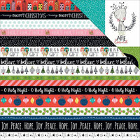 Bella Blvd - Illustrated Faith - CHRISTmas Collection - 12 x 12 Double Sided Paper - Borders