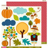 Bella Blvd - One Fall Day Collection - 12 x 12 Double Sided Paper - Cute Cuts, CLEARANCE